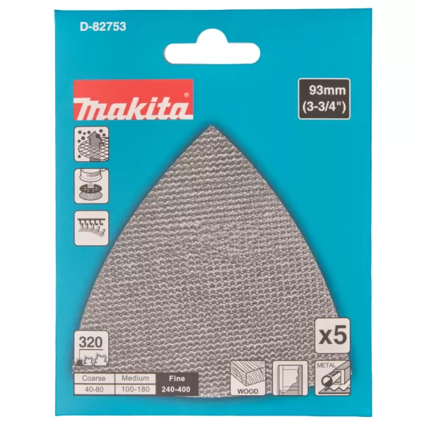 Papír brusný 93x93x93mm A320, 5 ks Makita D-82753