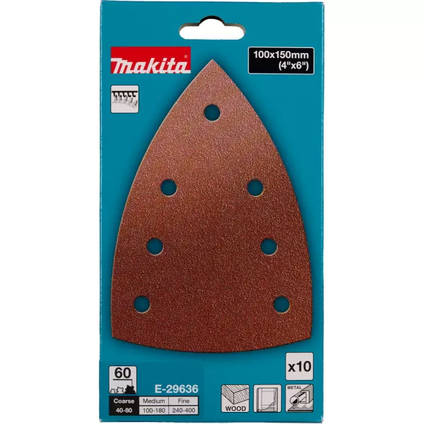 Papír brusný 100x150mm A60 10ks Makita E-29636