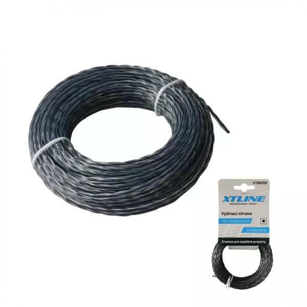 Vyžínací struna dvousložková DUO - hranatá, kroucená 2,4 mm / 15 m XTline XT99324