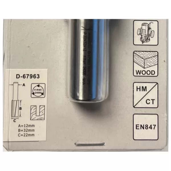 Drážkovací fréza 2 břit stopka 12 mm,22x32x73 mm Makita D-67963