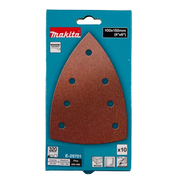 Papír brusný 100x150mm A320 10ks Makita E-29701