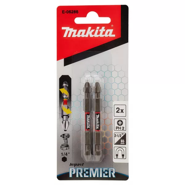 Torzní bit oboustranný řady Impact Premier ,PH2-65mm,2ks Makita E-06286