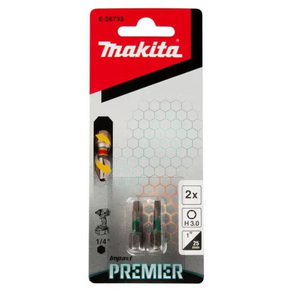 Torzní bit řady Impact Premier (C-form) H3x25mm 2 ks Makita E-26733