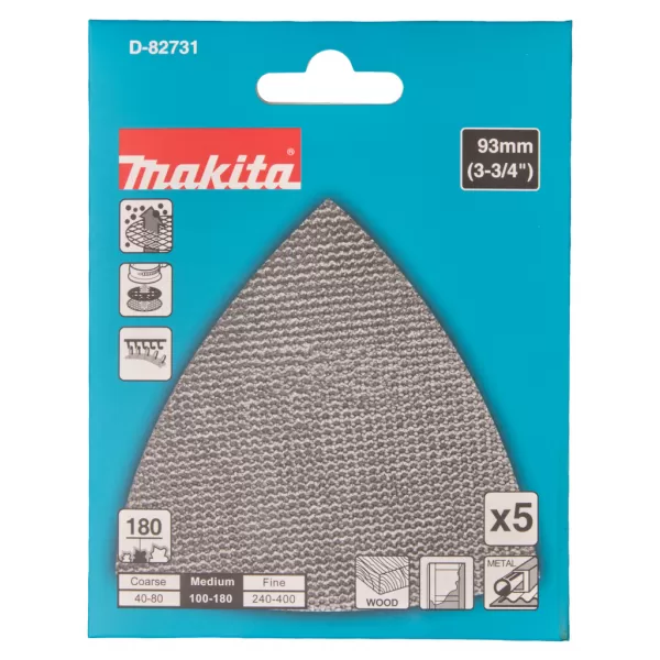 Papír brusný 93x93x93mm A180, 5 ks Makita D-82731