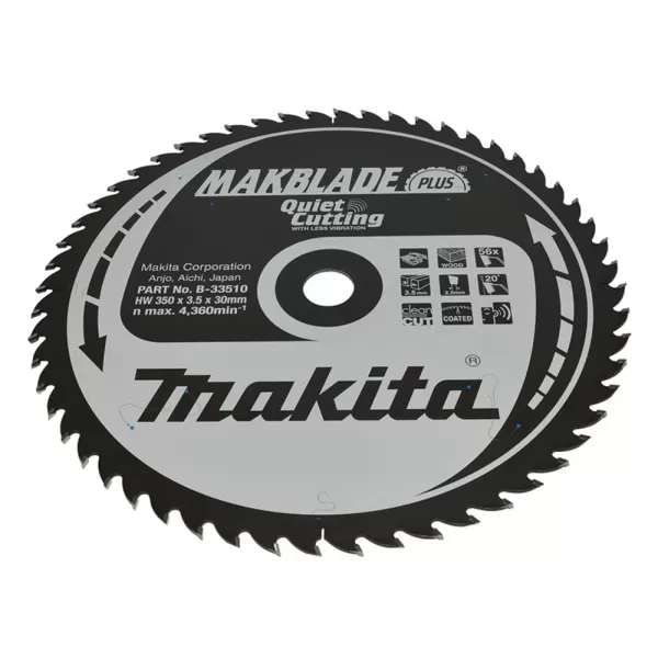 Kotouč pilový dřevo MAKBLADEplus 350x3.5x30mm 56Z Makita B-33510