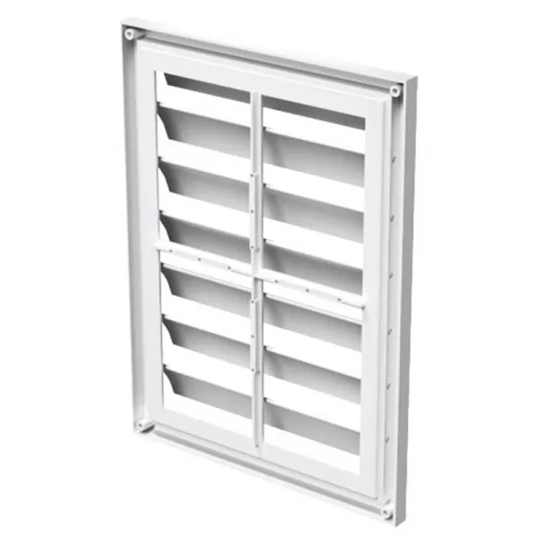 PVC větrací mřížka bez příruby se samotížnou žaluzií 221x299 mm, bílá DALAP 3191