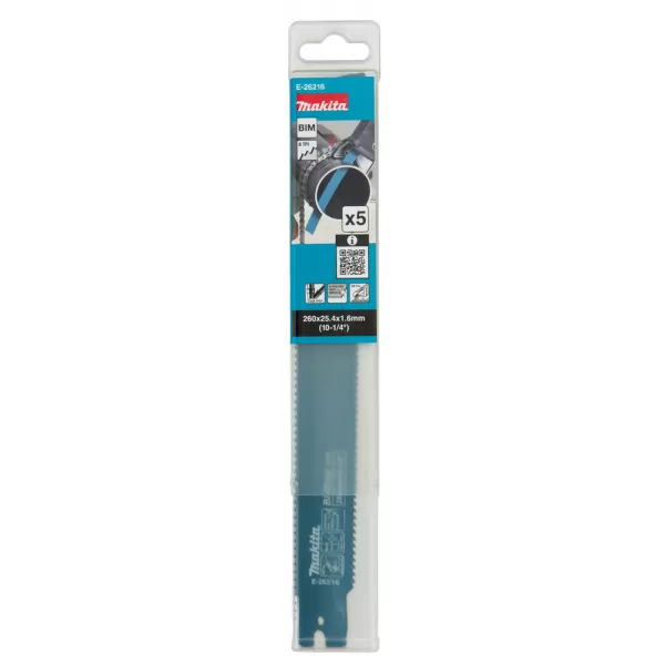 Pilový list BiM 260x1.6mm, 8Z, 5ks special JR003G Makita E-26216