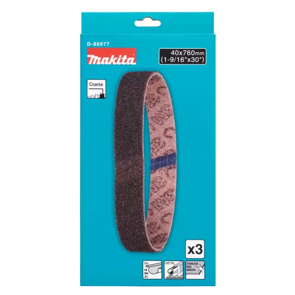 Brusný pás 40x760mm hrubý 3 ks ocel Makita D-80977