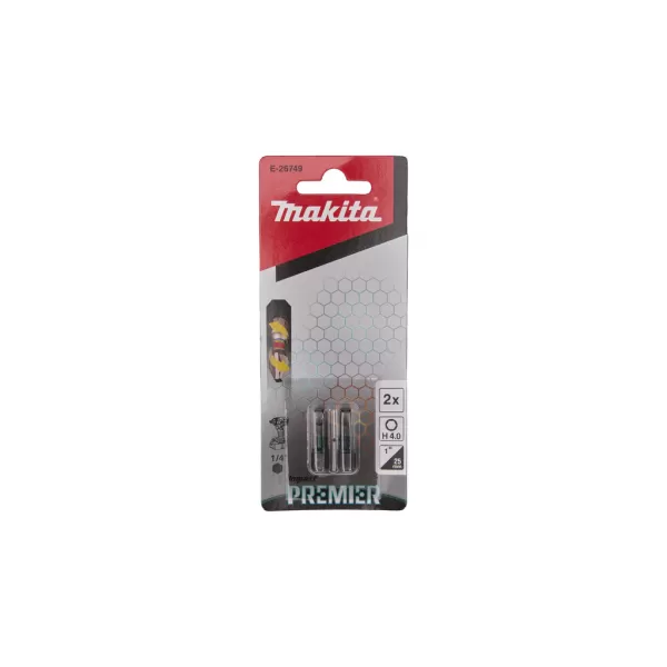 Torzní bit řady Impact Premier (C-form) H4x25mm 2 ks Makita E-26749