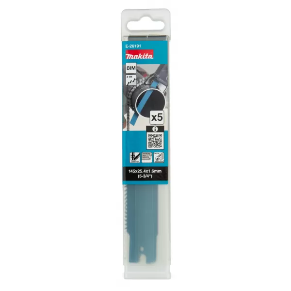 Pilový list BiM 145x1.6mm, 8Z, 5ks special JR003G Makita E-26191