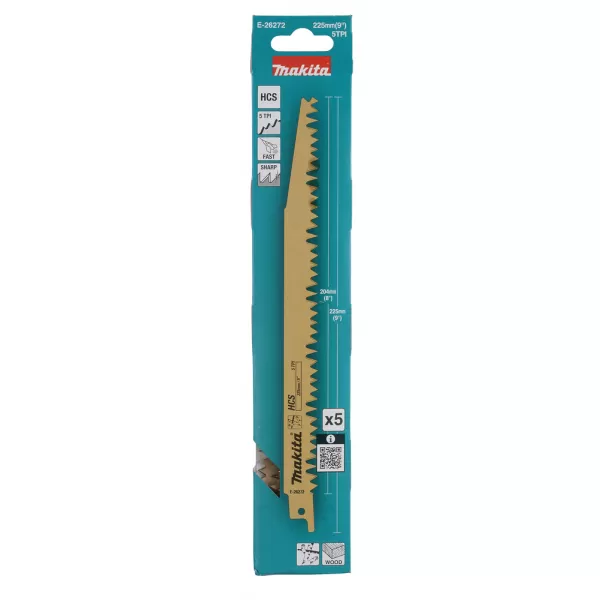 Pilový list do ocasky 225 mm dřevo 5 ks Makita E-26272