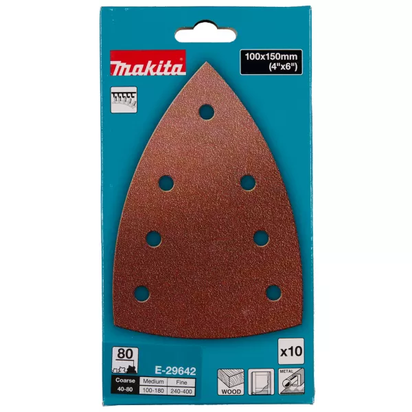 Papír brusný 100x150mm A80 10ks Makita E-29642