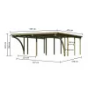 Dvojitý carport KARIBU ECO 2C 62045 LG3295