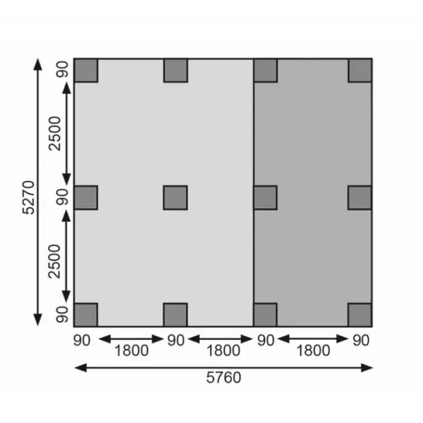 Dvojitý carport KARIBU ECO 2B 62043 LG3294