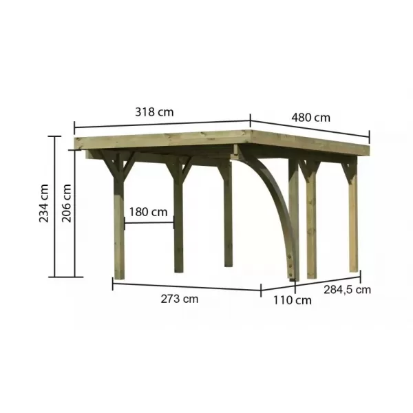 Carport KARIBU CLASSIC 1B 62093 LG3297