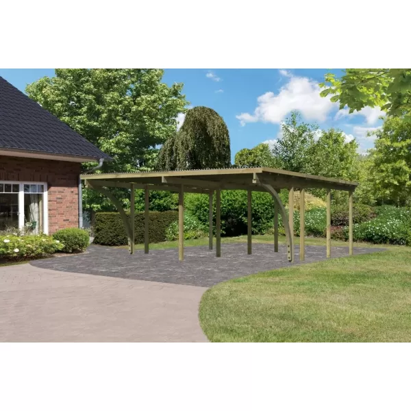 Dvojitý carport KARIBU ECO 2C 62045 LG3295