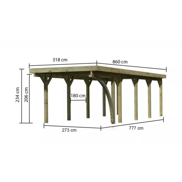 Carport KARIBU CLASSIC 3B 61956 LG3305
