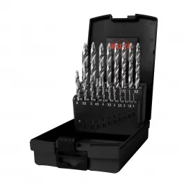 Sada vrtáků do kovu s břitem FLOWSTEP HSS-G 19 dílů 1-10 mm, plastový box RUKO RU259214RO
