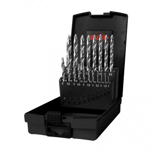 Sada vrtáků do kovu s břitem FLOWSTEP HSS-G 19 dílů 1-10 mm, plastový box RUKO RU259214RO