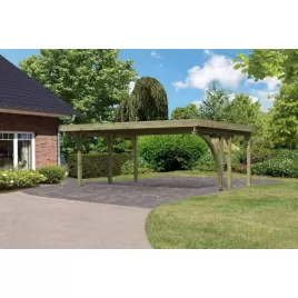 Carport KARIBU CLASSIC 1B 61973 ocelové střešní plechy LG3361