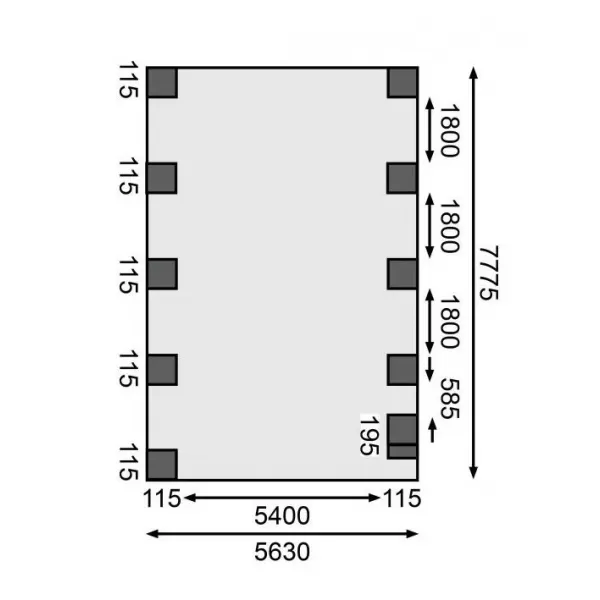Carport KARIBU CLASSIC 3C 61980 ocelové střešní plechy LG3368