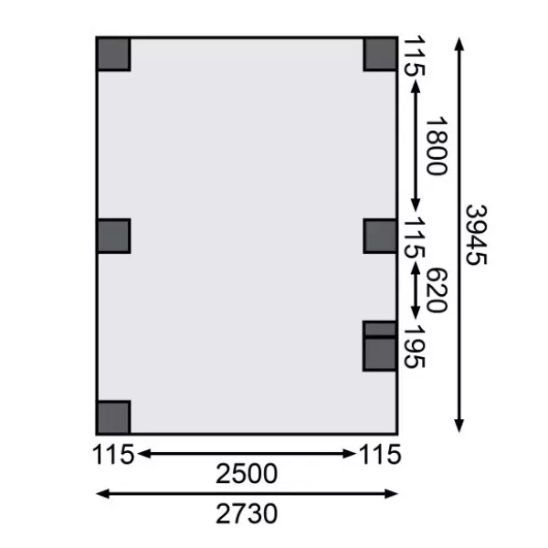 Carport KARIBU CLASSIC 1B 61950 ocelové střešní plechy LG3352