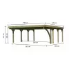 Carport KARIBU CLASSIC 2B 61976 ocelové střešní plechy LG3364