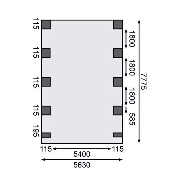 Carport KARIBU CLASSIC 3C 61965 LG3315