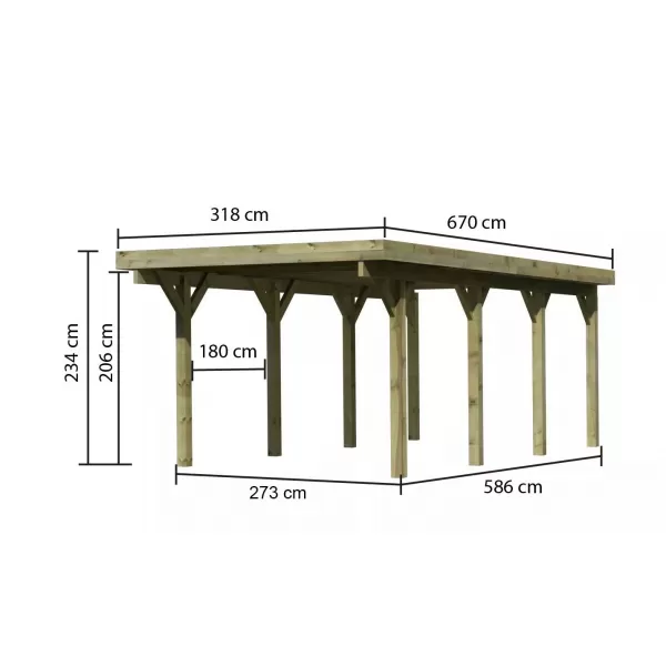 Carport KARIBU CLASSIC 2A 61952 LG3301
