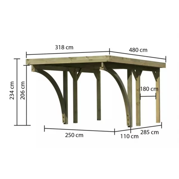 Carport KARIBU CLASSIC 1C 61951 LG3300