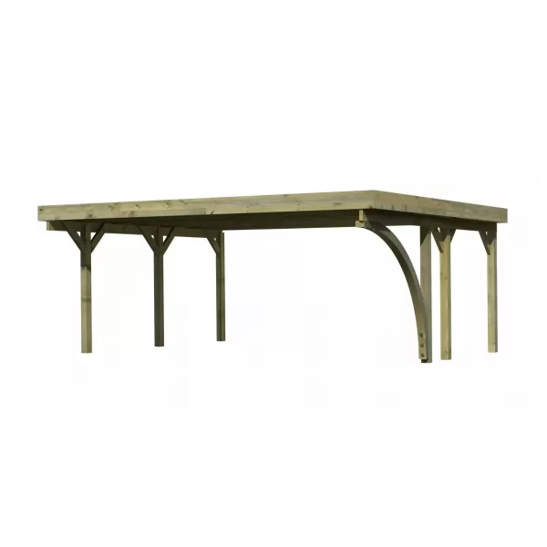 Carport KARIBU CLASSIC 1B 61973 ocelové střešní plechy LG3361