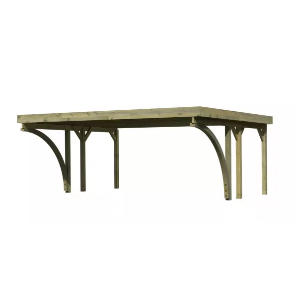 Carport KARIBU CLASSIC 1C 61974 ocelové střešní plechy LG3362