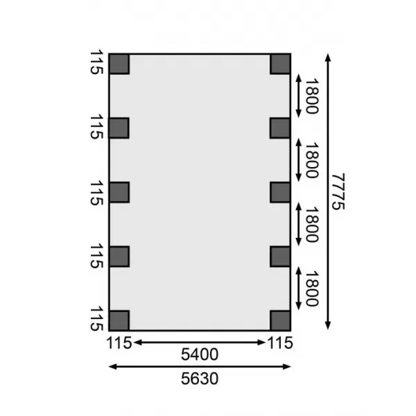 Carport KARIBU CLASSIC 3A 61978 ocelové střešní plechy LG3366