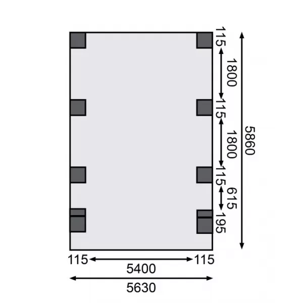 Carport KARIBU CLASSIC 2C 61977 ocelové střešní plechy LG3365