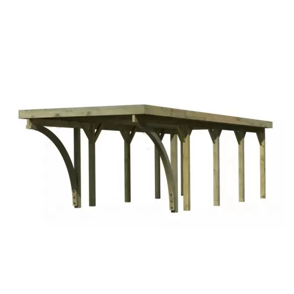 Carport KARIBU CLASSIC 3C 61972 ocelové střešní plechy LG3359