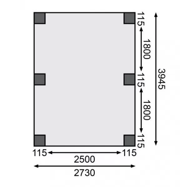 Carport KARIBU CLASSIC 1A 61580 ocelové střešní plechy LG3351