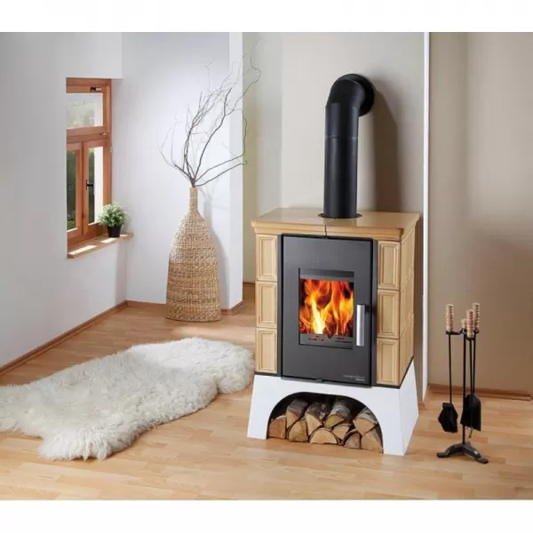 Kachlová kamna s výměníkem + vychlazovací smyčka černá, tabák kachle Haas+Sohn EBOLI AL II