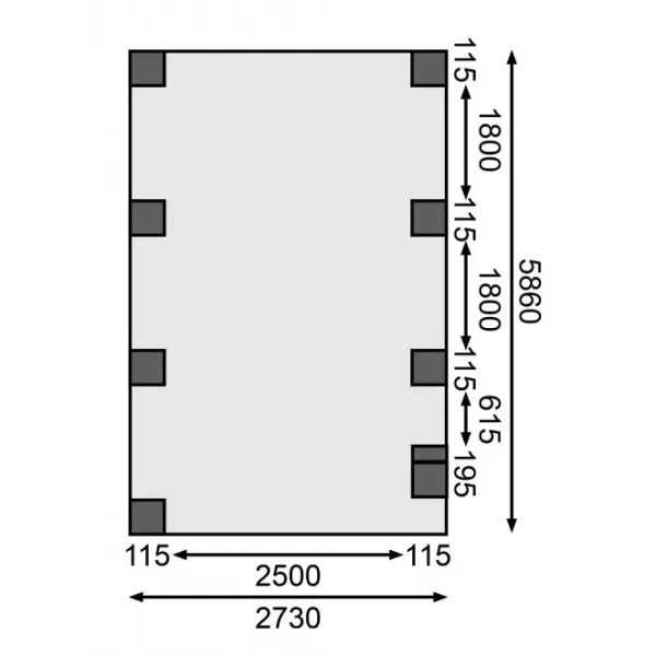 Carport KARIBU CLASSIC 2B 61968 ocelové střešní plechy LG3355