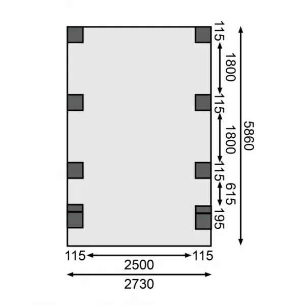 Carport KARIBU CLASSIC 2C 61969 ocelové střešní plechy LG3356