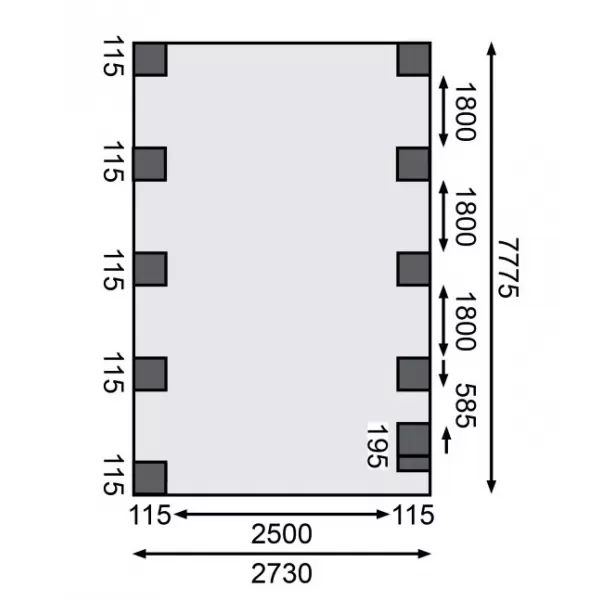 Carport KARIBU CLASSIC 3B 61971 ocelové střešní plechy LG3358