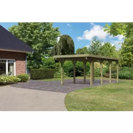 Carport KARIBU CLASSIC 2A 61967 ocelové střešní plechy LG3354