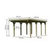 Carport KARIBU CLASSIC 2A 61967 ocelové střešní plechy LG3354