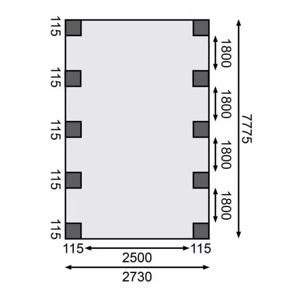 Carport KARIBU CLASSIC 3A 61970 ocelové střešní plechy LG3357