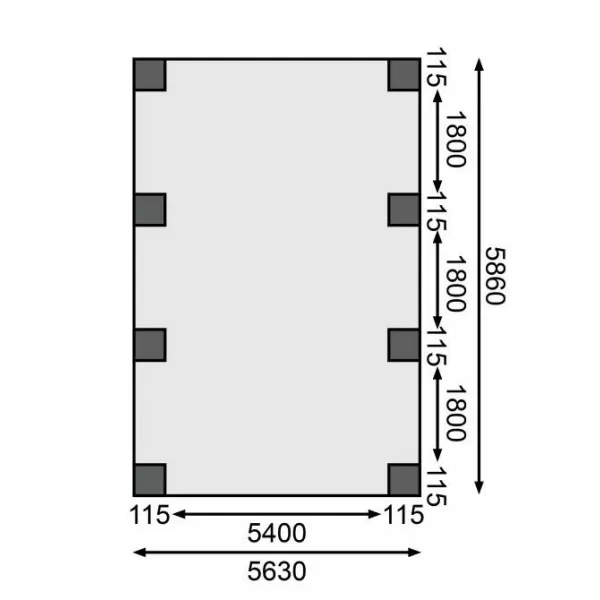 Carport KARIBU CLASSIC 2A 61975 ocelové střešní plechy LG3363