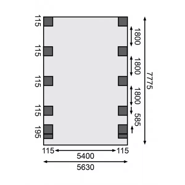 Carport KARIBU CLASSIC 3C 61972 ocelové střešní plechy LG3359