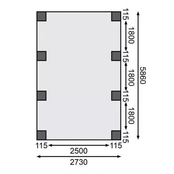 Carport KARIBU CLASSIC 2A 61967 ocelové střešní plechy LG3354