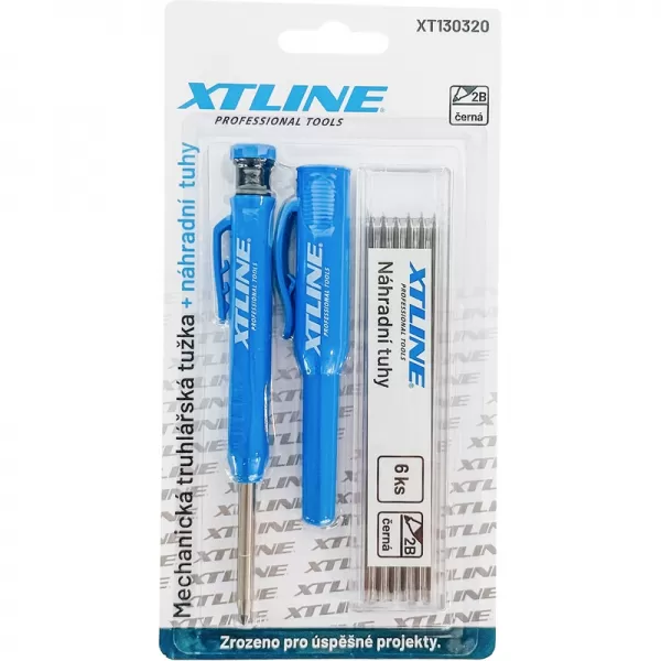 Mechanická truhlářská tužka 155 mm + náhradní tuhy 1bal/6ks XTline XT130320