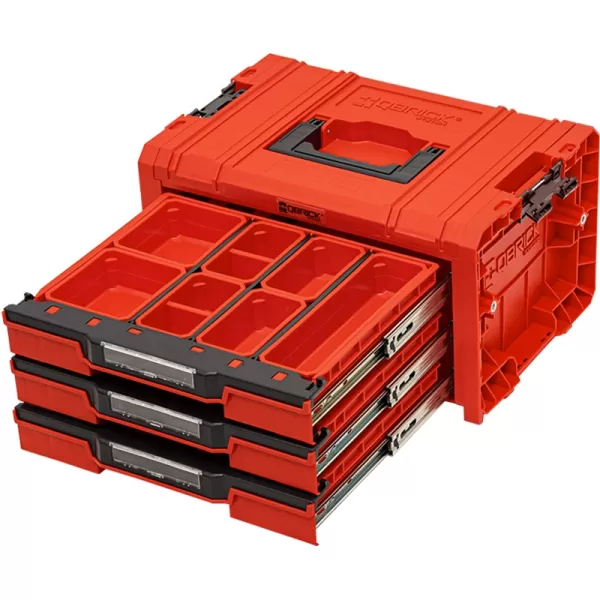 Box s organizérem QBRICK PRO Drawer 3 Toolbox 2.0 Expert RED Ultra HD Custom 450x310x244 mm P90708