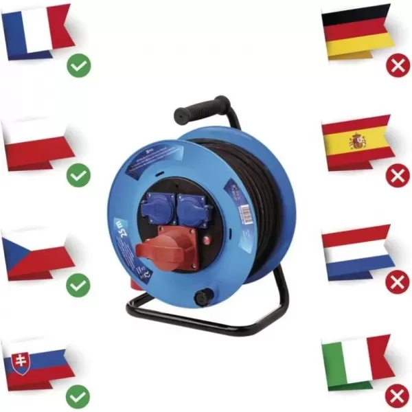 Venkovní prodlužovací kabel na bubnu 230V/25 m EMOS P193250