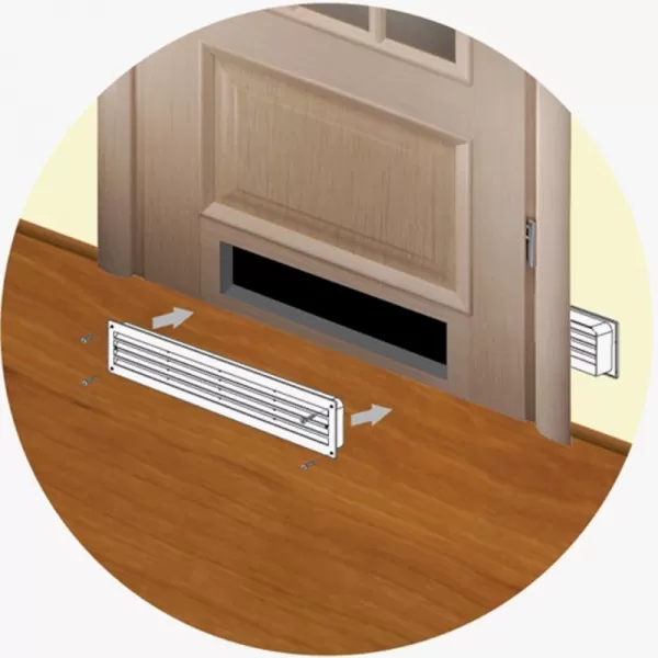 PVC větrací mřížka do dveří dvojitá 453x90 mm, bílá DALAP 346